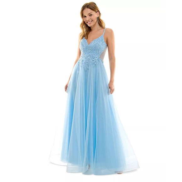SAY YES TO THE PROM Dresses & Skirts - Say Yes to the Prom Juniors' Embroidered Applique Gown | 13/14 Jr